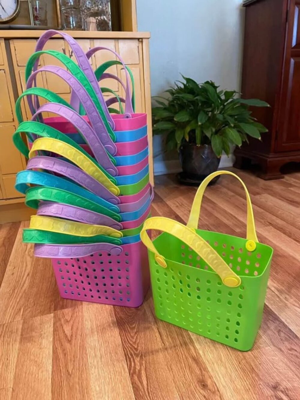 Lot 15 Kids Sized Beach Basket Bag for Party Favors Summer Vacation Bible School